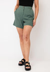 Vero Moda Milo High Waisted Linen Blend Shorts, Green