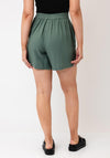 Vero Moda Milo High Waisted Linen Blend Shorts, Green