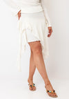 Vero Moda Hazel High Waisted Asymmetrical Lace Midi Skirt, Cream