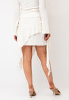 Vero Moda Hazel High Waisted Asymmetrical Lace Midi Skirt, Cream