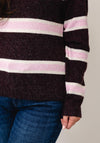 Vero Moda Doffy Striped Knitted Jumper, Wine Multi