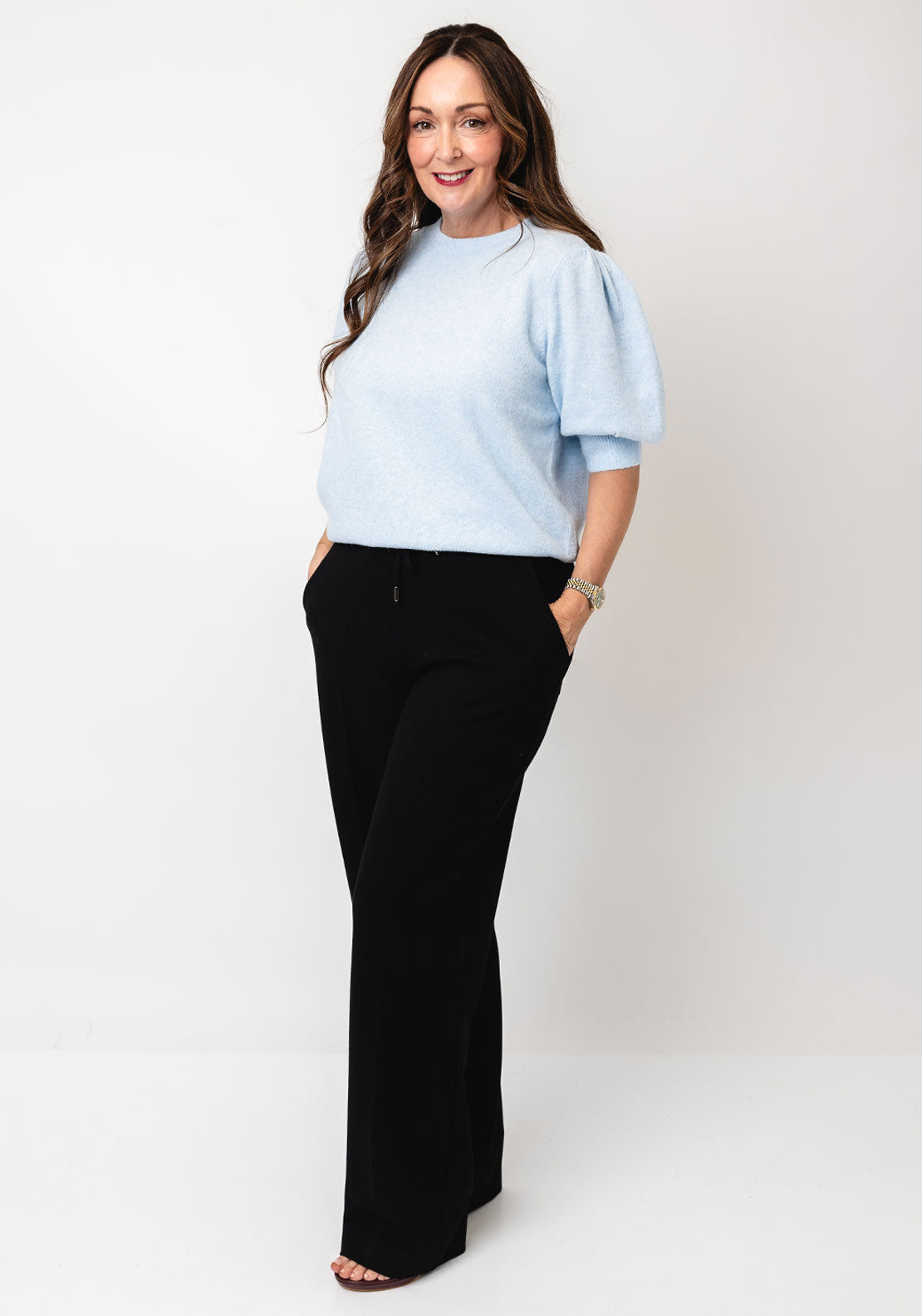 Vero Moda Doffy Short Sleeve Knit Sweater, Cashmere Blue