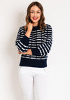 Vero Moda Leonor Stripped Knit Jumper, Navy Blazer & Birch
