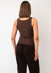 Vero Moda Million Sleeveless Square Neck Top, Brown