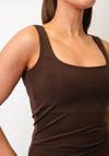 Vero Moda Million Sleeveless Square Neck Top, Brown