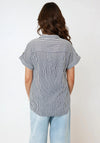 Vero Moda Bumpy Striped Short Sleeve Shirt, Navy