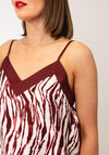 Vero Moda Denise Zebra Strappy Top, Wine