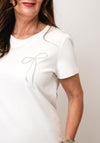 Vero Moda Heneth Bow Embellished T-Shirt, White