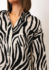 Vero Moda Mymilo Long Sleeve Animal Print Shirt, Beige