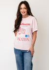 Vero Moda Mia Australia Graphic Print Oversized T-Shirt, Pink
