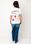Vero Moda Mia Travel Ticket Graphic Print Oversized T-Shirt, White