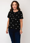 Vero Moda Polka Dot Button Up Shirt, Black