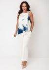 Vero Moda Sleeveless Watercolour Top, Cream Multi