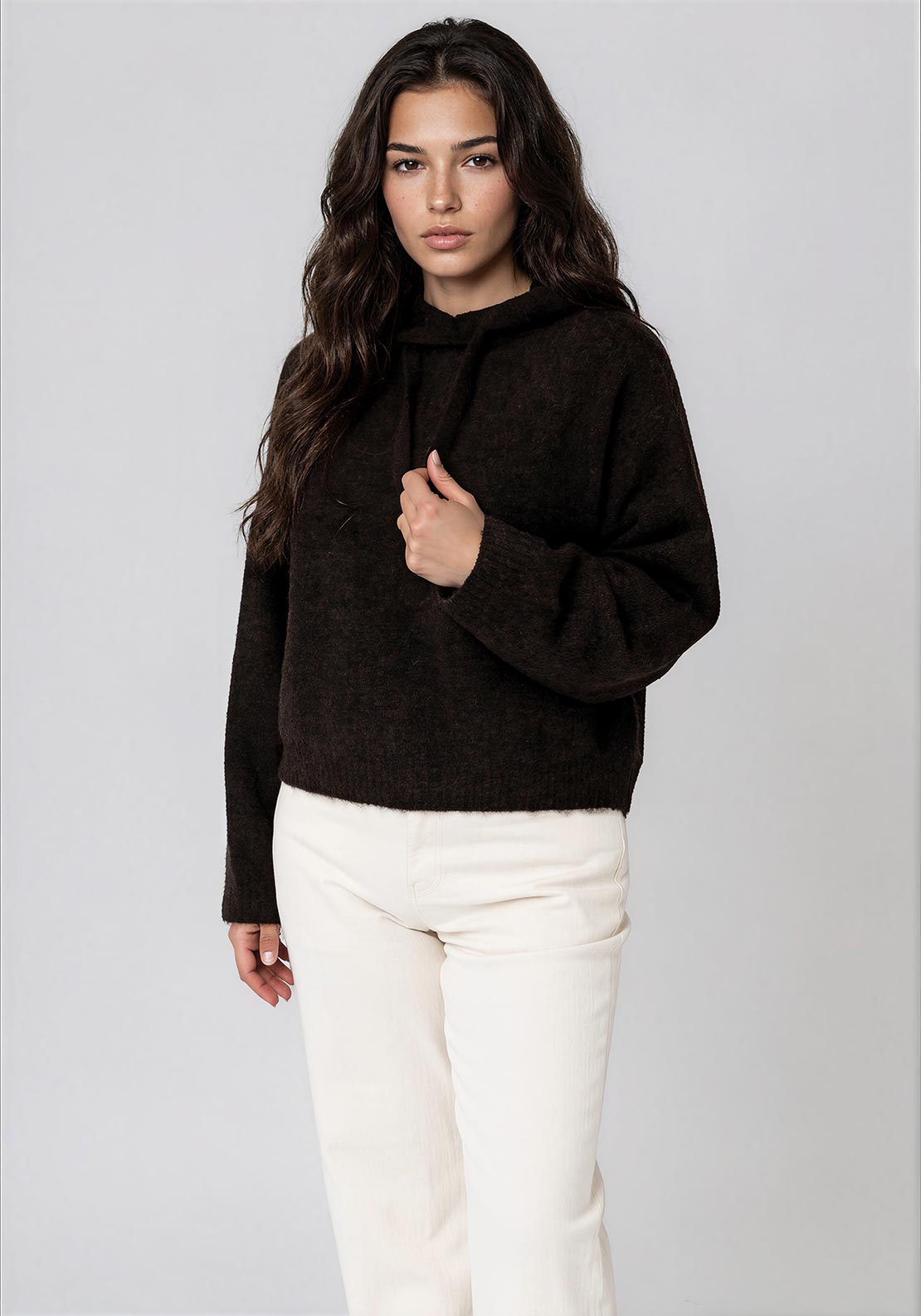 Vero Moda Supreme Knit Hoodie, Brown