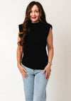 Vero Moda Mille Shoulder Pad Asymmetric Top, Black