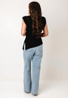 Vero Moda Mille Shoulder Pad Asymmetric Top, Black