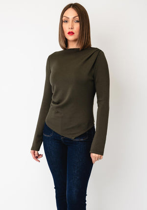Vero Moda Mille Boat Neckline Top, Green
