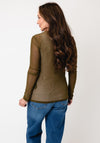 Vero Moda Olivia Long Sleeve Mesh Top, Green
