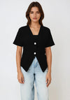 Vero Moda Sonja Button Front Top, Black