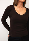 VMCHLOE LS V-NECK TOP JRS GA
