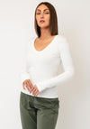 VMCHLOE LS V-NECK TOP JRS GA