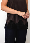 Vero Moda Helen Lace Detail Top, Brown