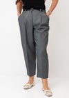 Vero Moda Elma Mid Rise Belted Trousers, Grey