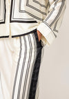 Vero Moda Evina Striped Wide Leg Trousers, Cream