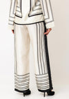 Vero Moda Evina Striped Wide Leg Trousers, Cream
