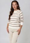 Vero Moda Doffy Striped Knitted Jumper, Beige and Cream