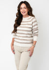 Vero Moda Doffy Striped Knitted Jumper, Beige and Cream
