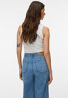 Aware Colbie Ribbed V Neck Tank Top, Snow White