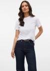 Vero Moda Paulina Short Sleeve T Shirt, Bright White
