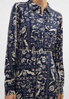 Vero Moda Gidde Printed Midi Shirt Dress, Navy