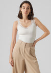 Vero Moda Rosa Sleeveless with Lace Detail Top, White