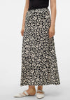Vero Moda Alba Floral Long Skirt, Black