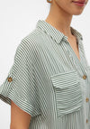 Vero Moda Bumpy Striped Short Sleeve Shirt, Green