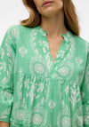 Vero Moda Dicthe Printed Tunic Smock Mini Dress, Green