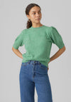 Vero Moda Doffy Short Sleeve Knit Sweater, Bright Green