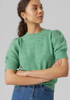 Vero Moda Doffy Short Sleeve Knit Sweater, Bright Green