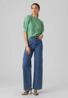 Vero Moda Doffy Short Sleeve Knit Sweater, Bright Green