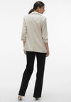 Vero Moda Frida Woven Ruched Sleeve Blazer, Beige