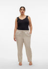 Vero Moda Milo Curve Linen Trousers, Silver Lining