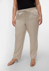Vero Moda Milo Curve Linen Trousers, Silver Lining