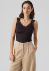 Vero Moda Rosa Sleeveless with Lace Detail Top, Black