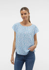 Vero Moda Saki Floral Zip Back Top, Dutch Canal