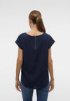 Vero Moda Saki Zip Back Top, Navy Blazer