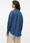 Vero Moda Melaney V Neck Shirt, Denim Blue