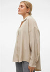 Vero Moda Melaney V Neck Shirt, Beige