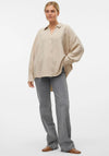 Vero Moda Melaney V Neck Shirt, Beige
